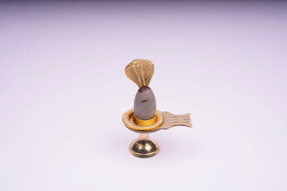 Natural Narmadeshwara Shivling oval river stone close-up
