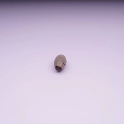 Natural Narmadeshwara Shivling oval river stone close-up