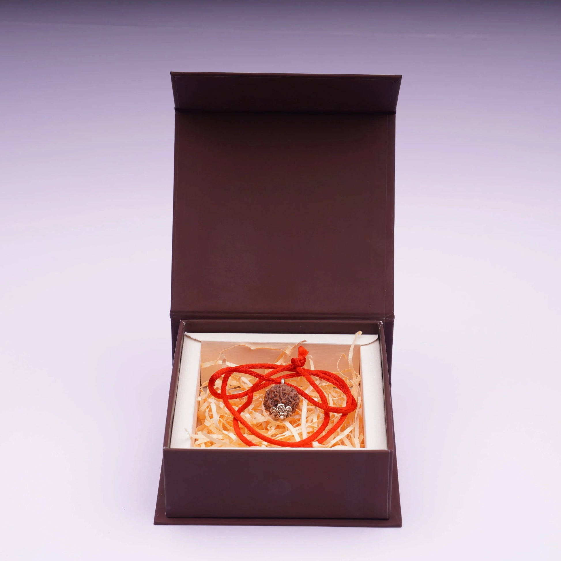 5 Mukhi Rudraksha pendant in Sankalpa Stone keepsake box with lab certificate