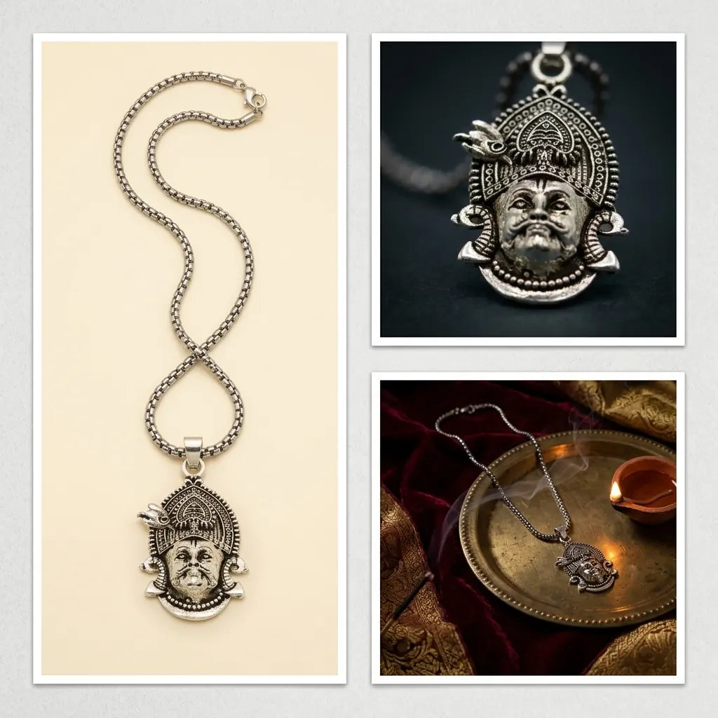 Khatu Shyam Ji pendant with silver chain
