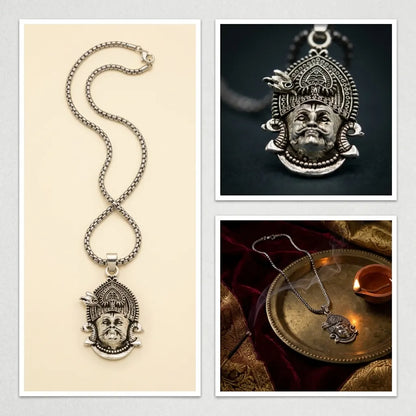 Khatu Shyam Ji pendant with silver chain