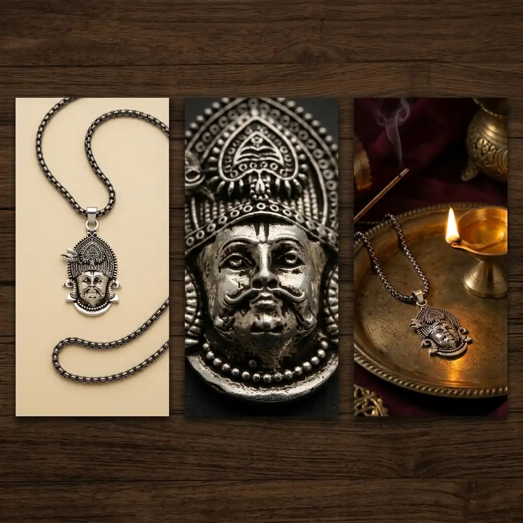 Khatu Shyam Ji pendant with silver chain