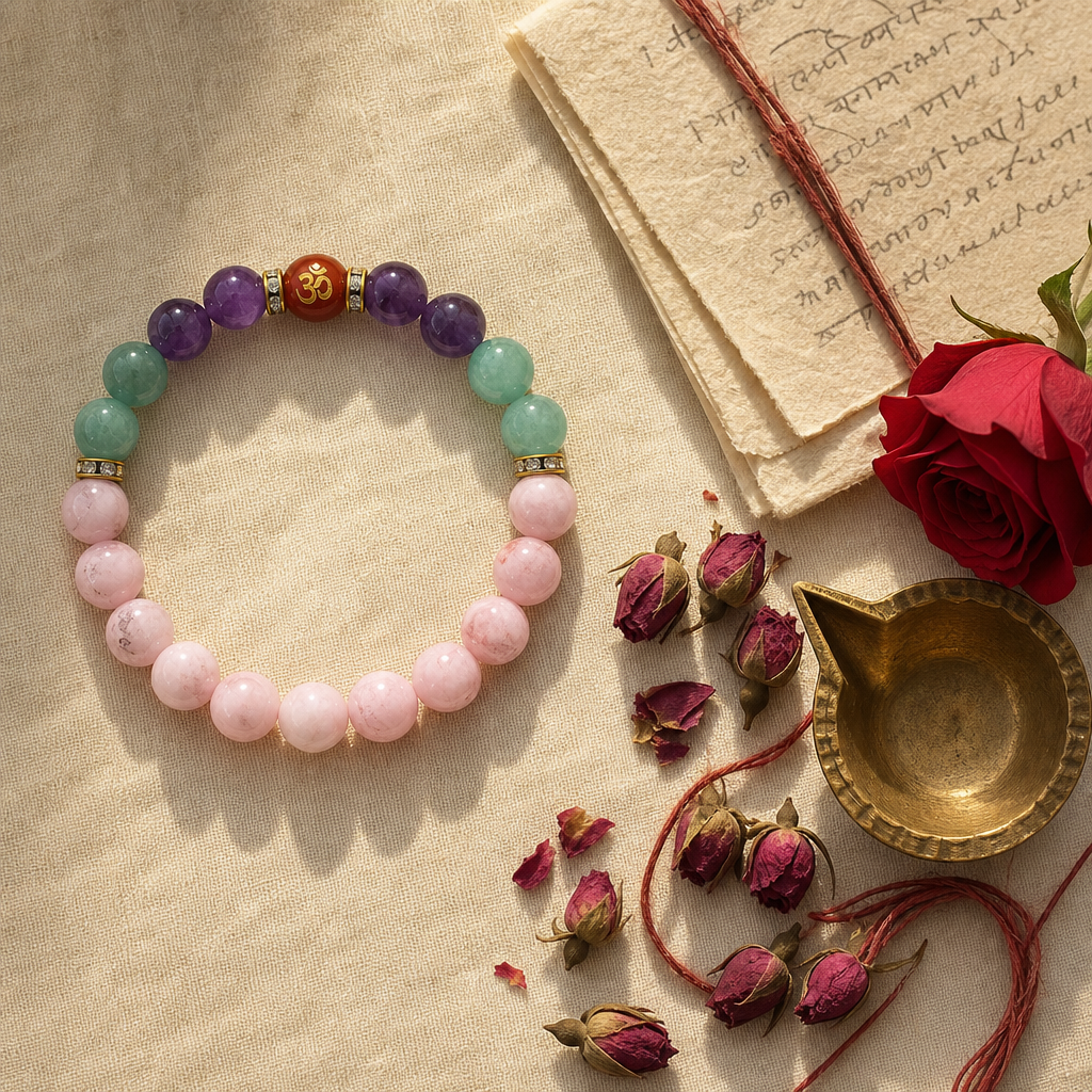 Sacred Bond Bracelet — Styled flat lay
