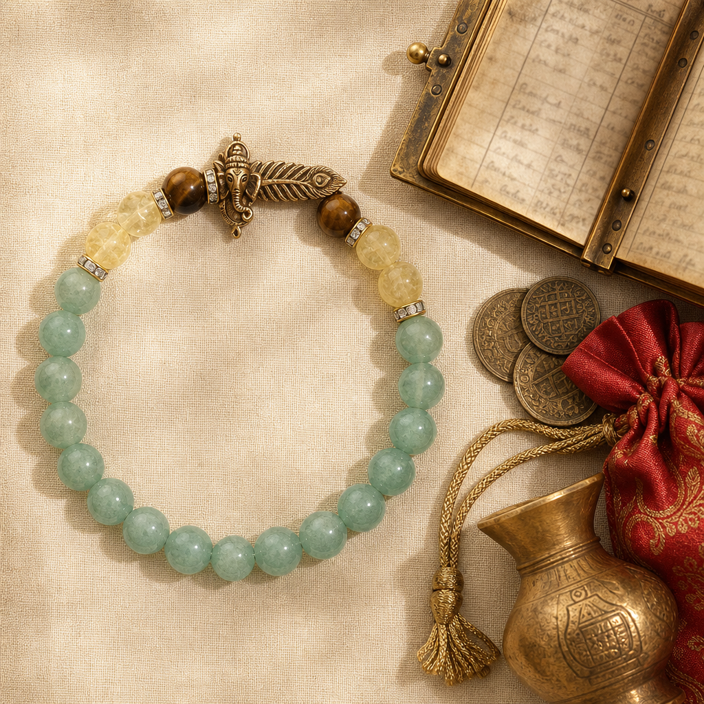Lucky Charm Bracelet — Styled flat lay