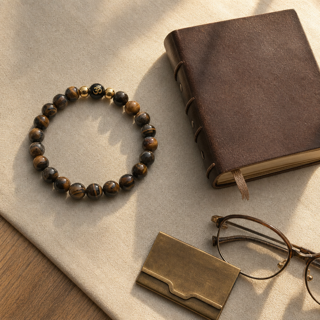 Confidence Bracelet — Styled flat lay