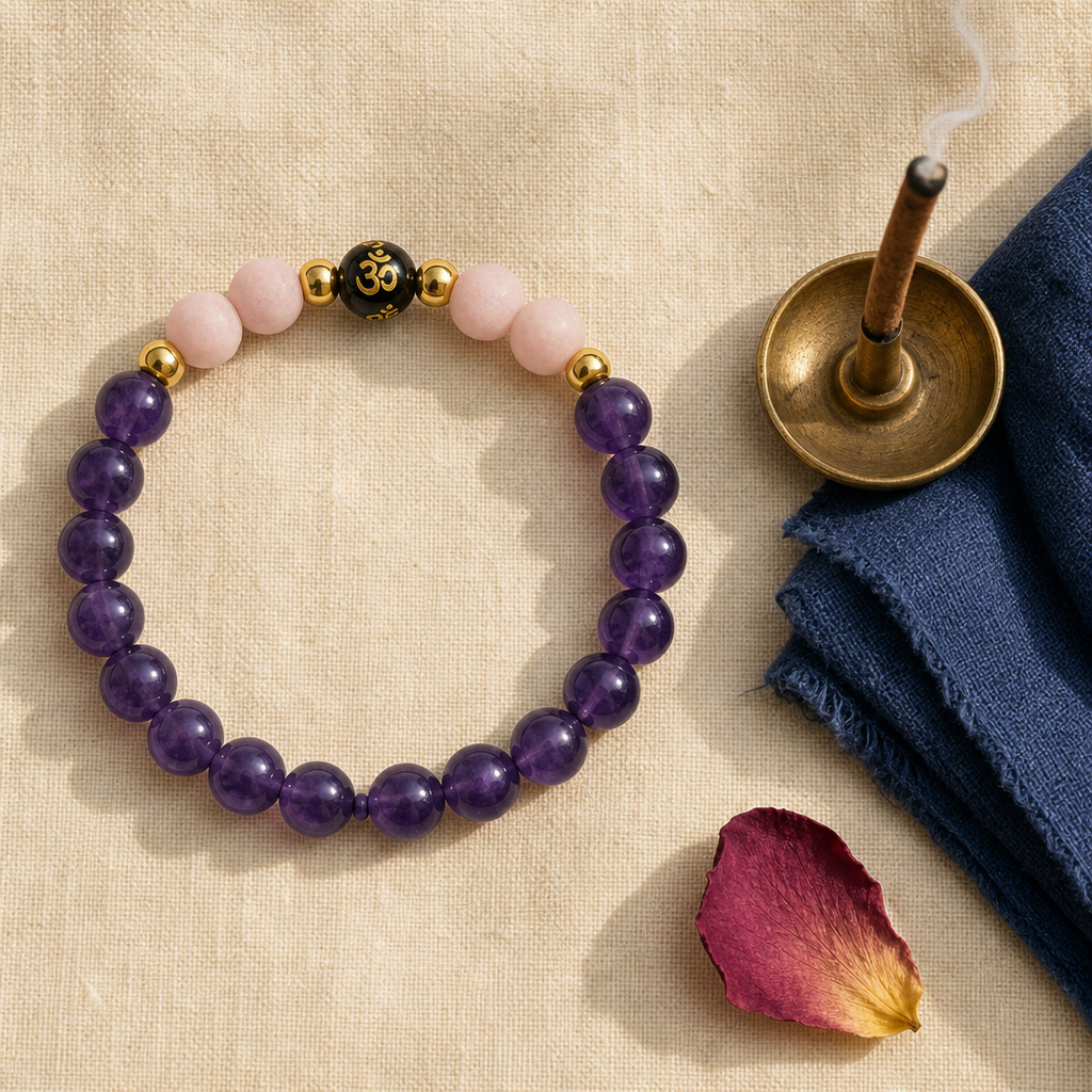 Deep Sleep Bracelet — Styled flat lay