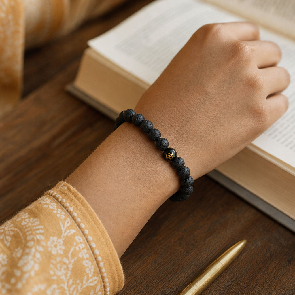 Mindfulness Bracelet — On the wrist