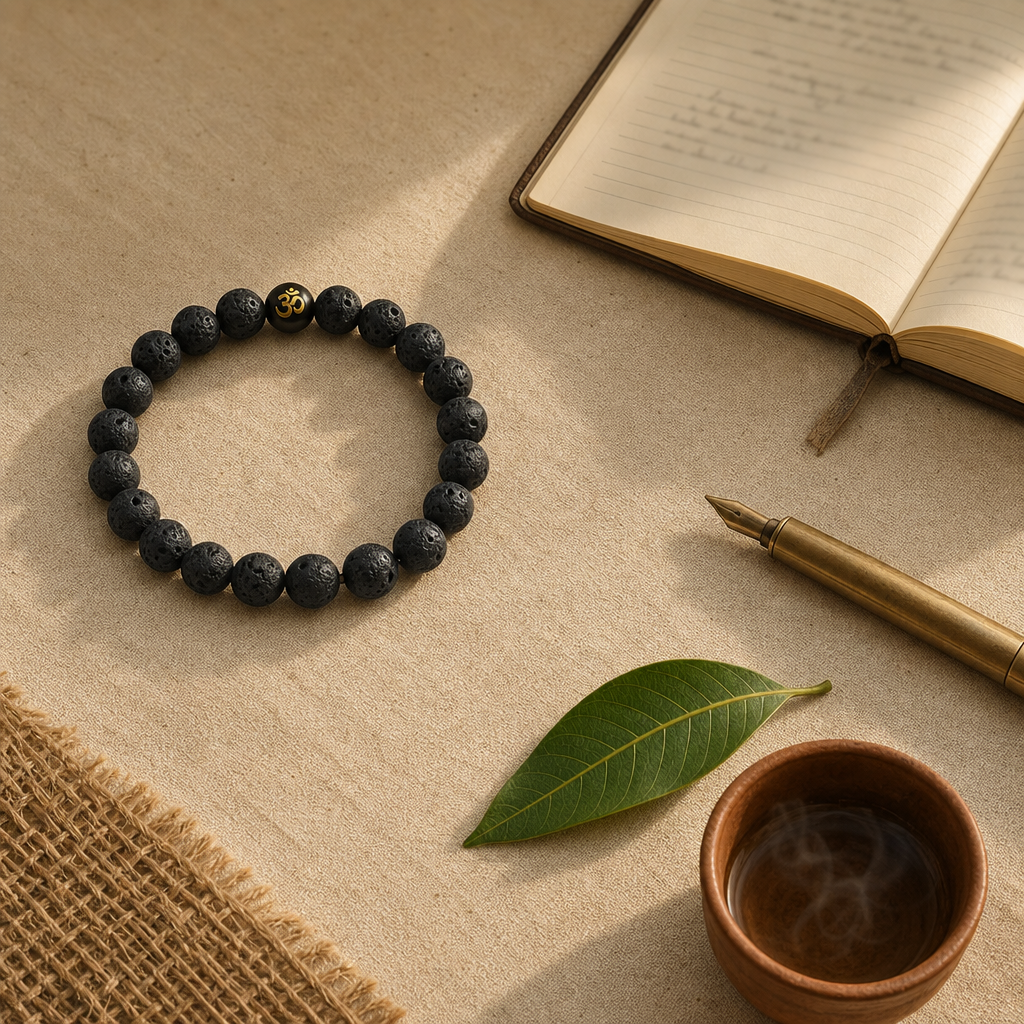 Mindfulness Bracelet — Styled flat lay