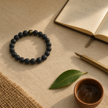 Mindfulness Bracelet — Styled flat lay