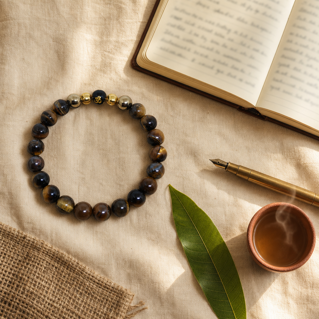 Pure Focus Bracelet — Styled flat lay